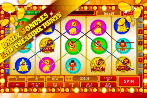 The Roaring Slots: Instant wheel bingo bonuses if you're the bravest lion in the jungle screenshot 3