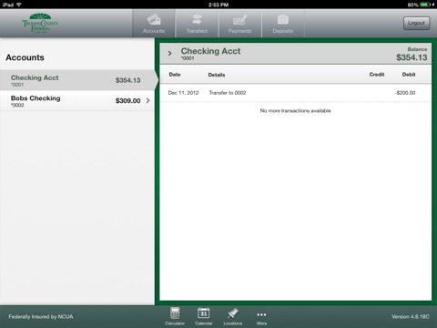 Thomas County Federal Mobile Banking for iPad screenshot 3