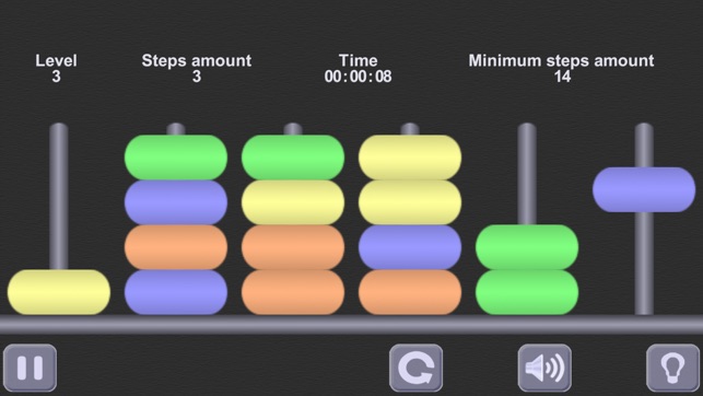 彩疊砌。河內塔的想法  （無廣告） / Color Heap Puzzle. The idea of Hanoi Tow(圖2)-速報App