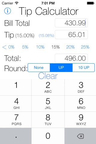 Tip Calculator PB screenshot 2