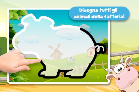 Kids Puzzle Teach me Tracing & Counting with Farm Animals Cartoon learn that the cow sleeps in the barnyard, the chicken lays eggs and the piggy loves mud screenshot 2