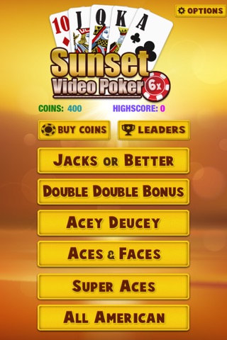 Aces Deluxe Video Poker Club at Sunset Strip Casino – 6 Free Lucky Bonus Card Gambling Games screenshot 2