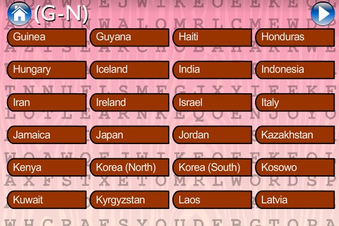 Word Search Place (Countries, Capitals, Cities) screenshot 3