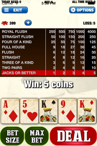 Vintage Mini Video Poker screenshot 2