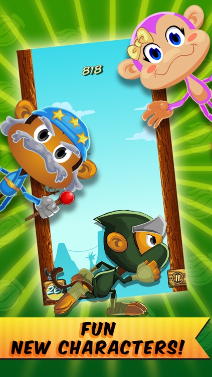 Clumsy Monkey - Ninja and Wizard Monkeys Race to the Rooftops screenshot-3