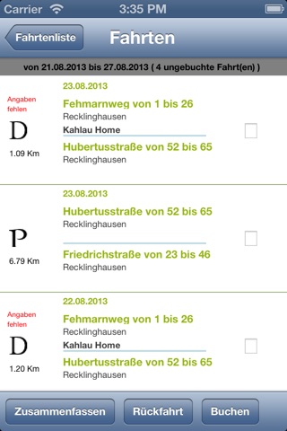 IBS Fahrtenbuch screenshot 2