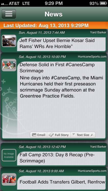 Miami Canes Football Live