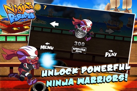 Ninjas Vs. Pirates - Free Endless Running Fighting Game screenshot 2