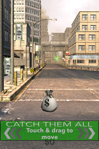Rainy PayDay - Play a Free Money Game Where You Must Be Quick to Get Filthy Rich! Slide Your Magical Money Bag and Grab the Most 100 Dollar Bills Fast Before They Make It Into the Street! screenshot 2