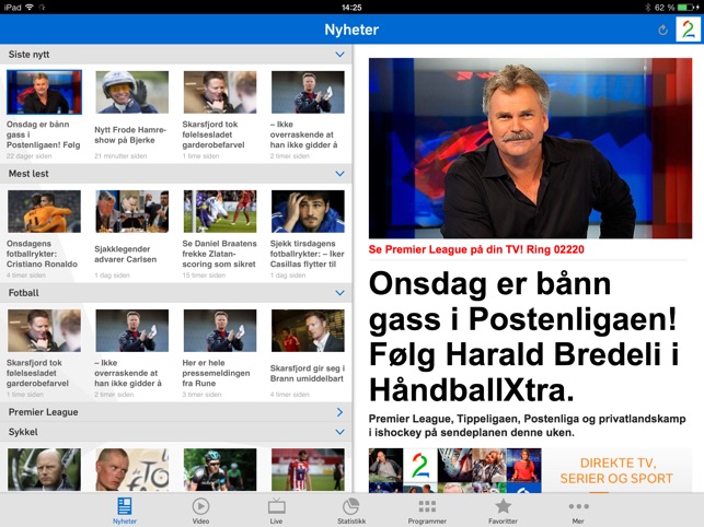 TV 2 Sporten for iPad(圖1)-速報App