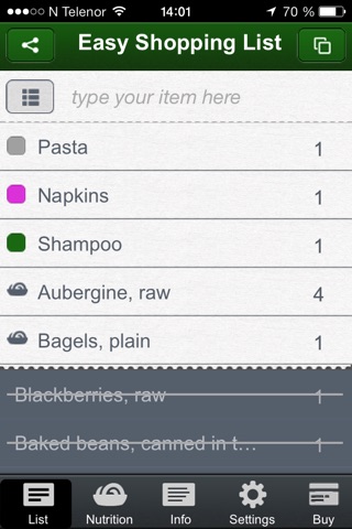 The Easy Shopping List screenshot 2