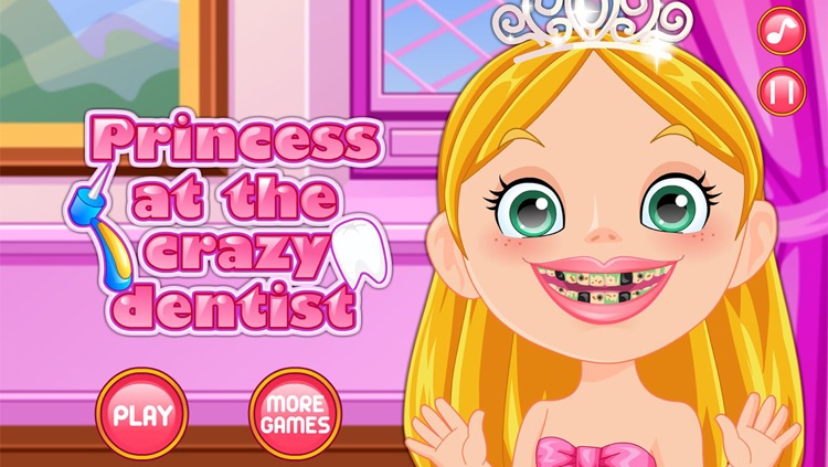 Princess at the Crazy Dentist, Doctor Games for all kids free game to play