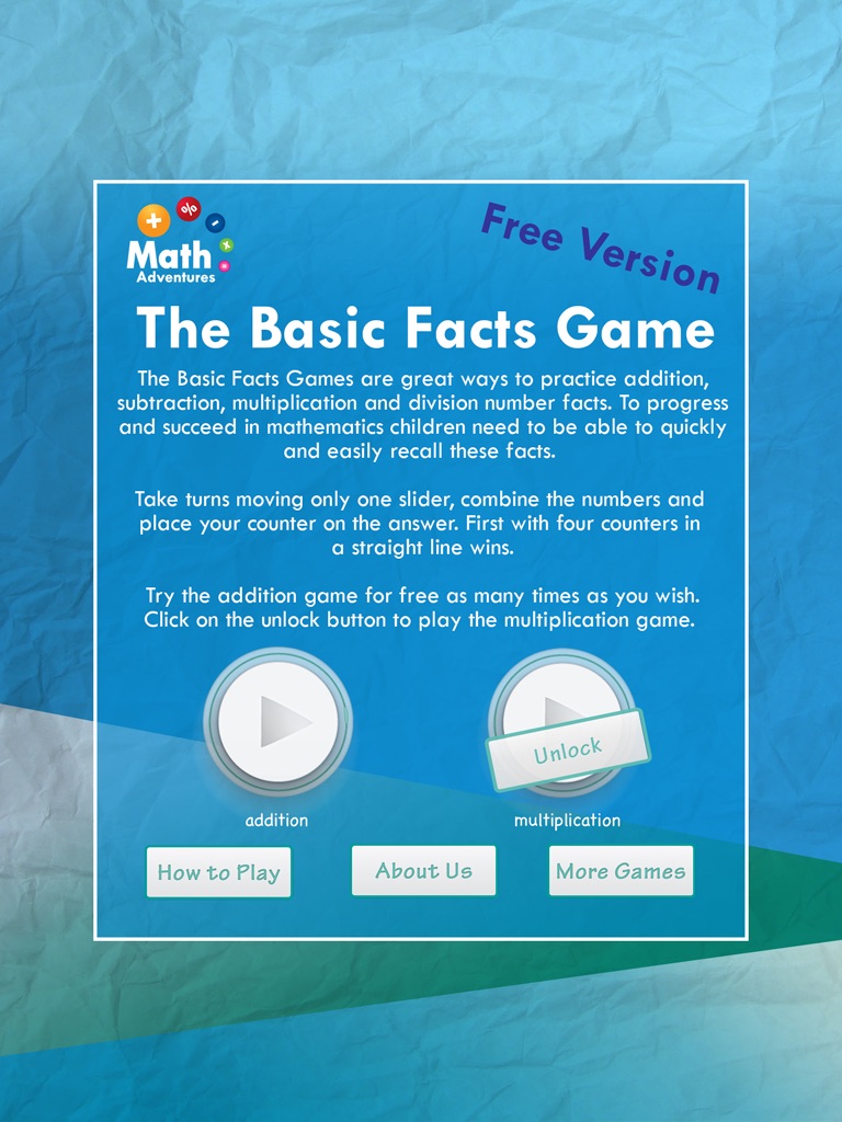 The Basic Facts Game: Free screenshot 2