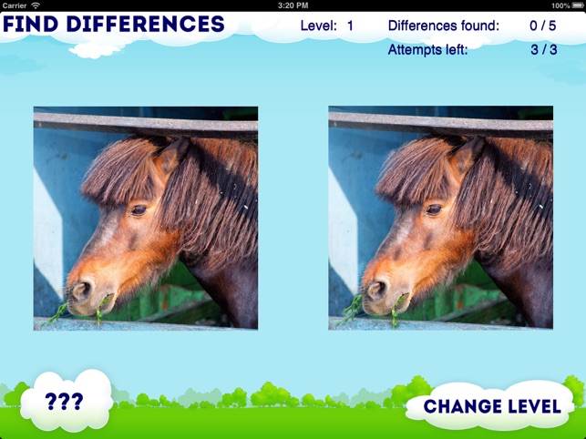 Spot the difference: horse and pony puzz