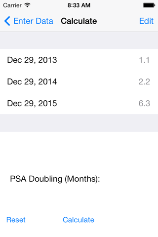 PSA Doubling Time screenshot 2