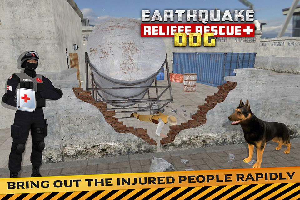 Earthquake Relief & Rescue Simulator : Play the rescue sniffer dog to Help earthquake victims. screenshot 4