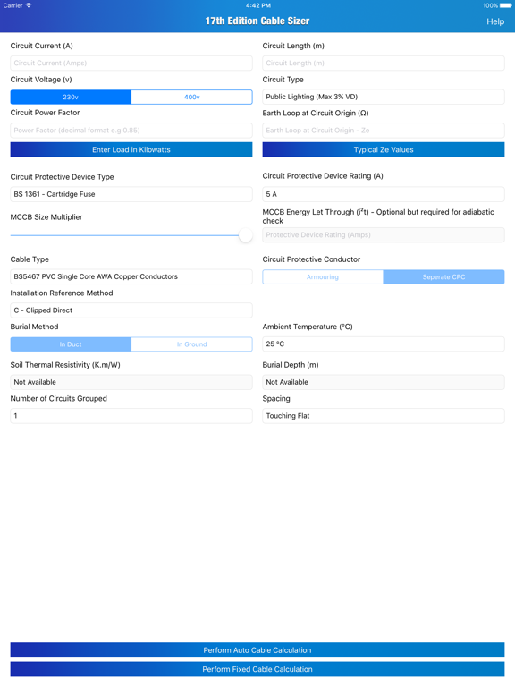 Screenshot #4 pour 17th Edition Cable Sizer - Cable Size Calculator