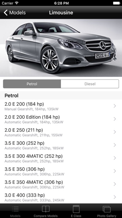 Specs for Mercedes Benz E-Class 2013 edition