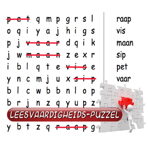 Leesvaardigheids puzzel om woorden te gaan herkennen iOS App
