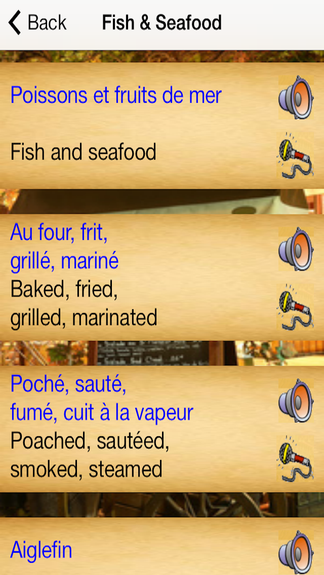 French Menu screenshot1