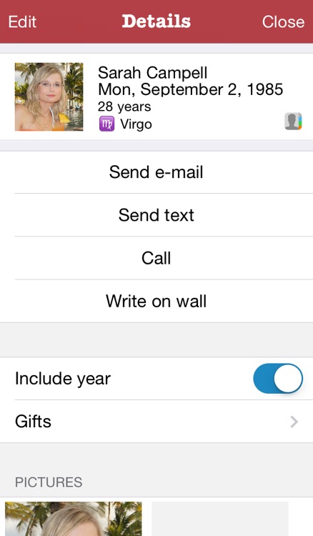 Events - birthdays & holidays organizer
