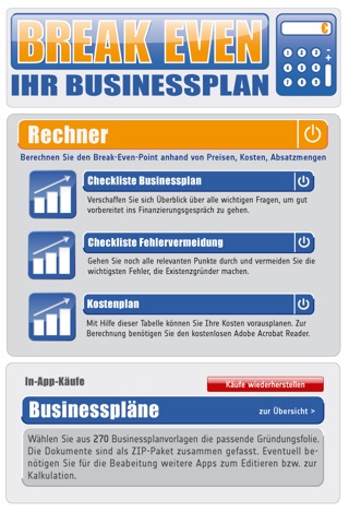 Break-Even-Businessplaner screenshot 2