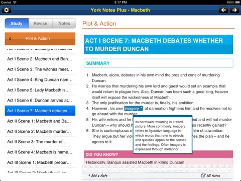 Macbeth York Notes GCSE for iPad screenshot 2