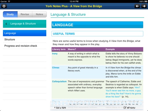 A View from the Bridge York Notes GCSE for iPad screenshot 2