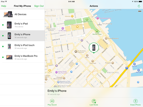 Find My iPhone screenshot