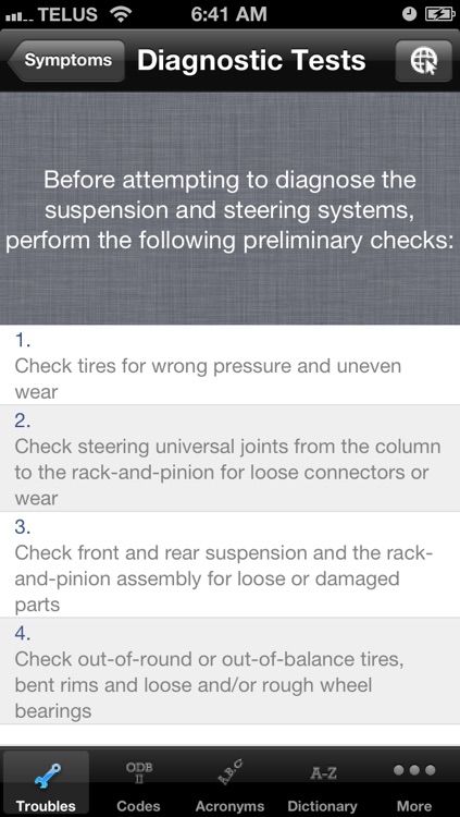 Mechanic Mate - Auto Troubleshooting, OBD-II Trouble Codes, Acronyms and Dictionary
