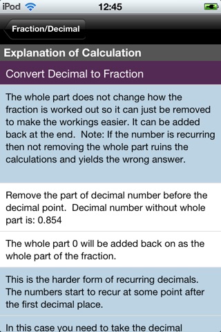 Fractions/Decimals/Fractions screenshot 2