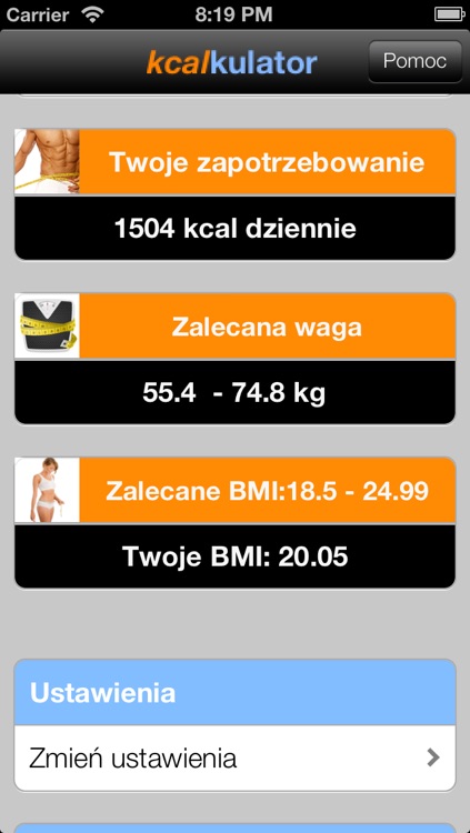Kcalkulator - ile jeść żeby chudnąć lub przybierać na wadze ćwierć, pół, kilogram tygodniowo? screenshot-4