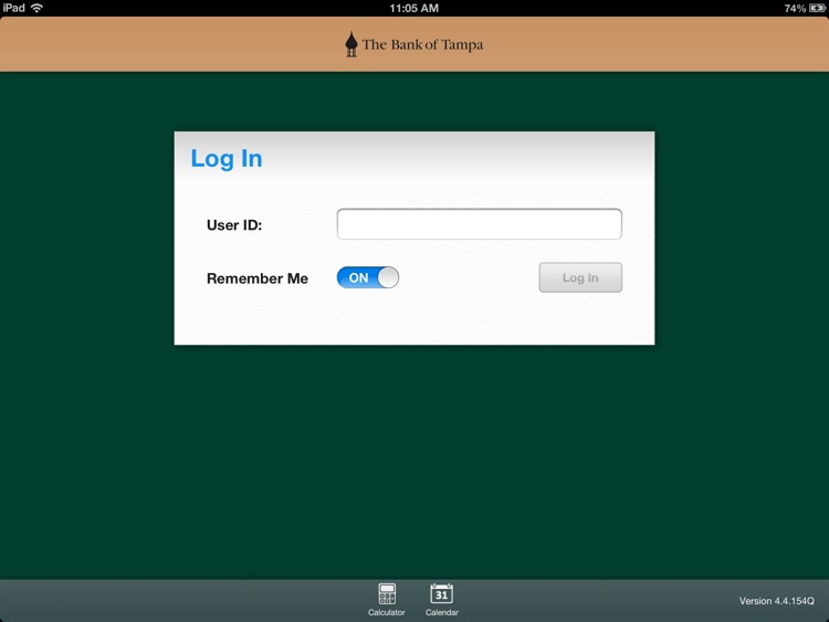 The Bank of Tampa Mobile Banking for iPad