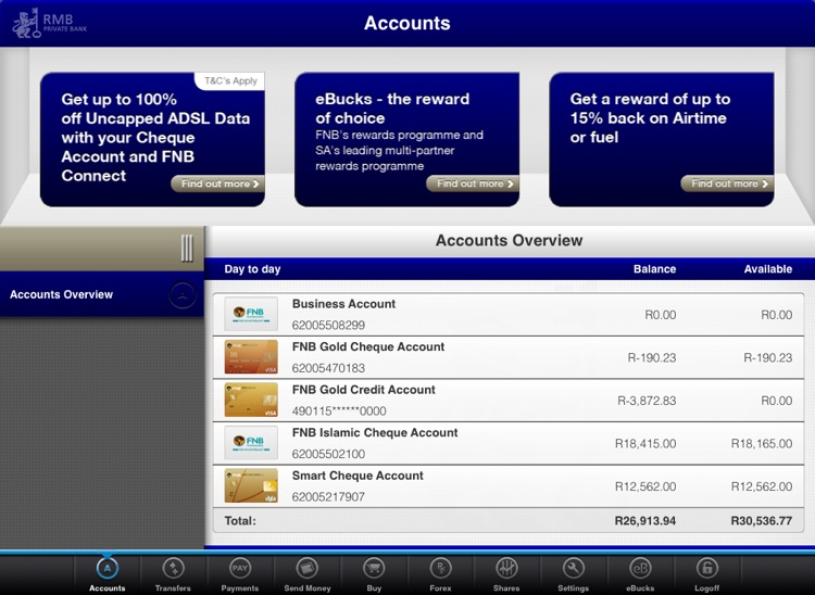 RMB Private Bank App for Tablet screenshot-3