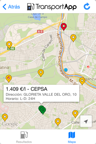 TransportApp [Spain] Gas Stations Prices, Traffic Status, Flights in AENA airports, schedules, maps and fares for Renfe and Cercanias trains screenshot 3