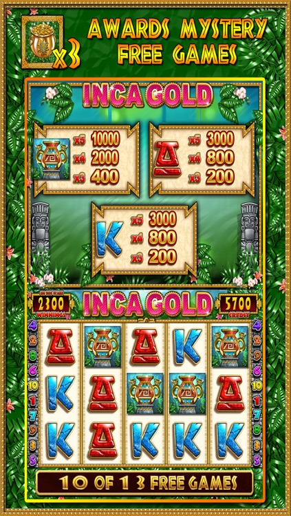 Inca Gold: UK Casino Slot Style Machine with FREE GAME feature