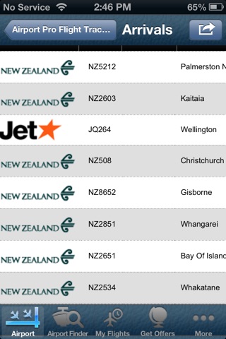 Auckland Airport (AKL/WLG/CHC) Flight Tracker air radar all airports in New Zealand and Australia screenshot 4