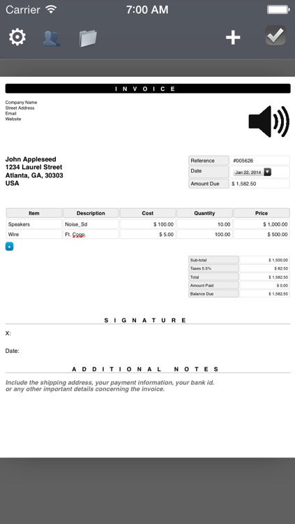 Ipad Invoice Template