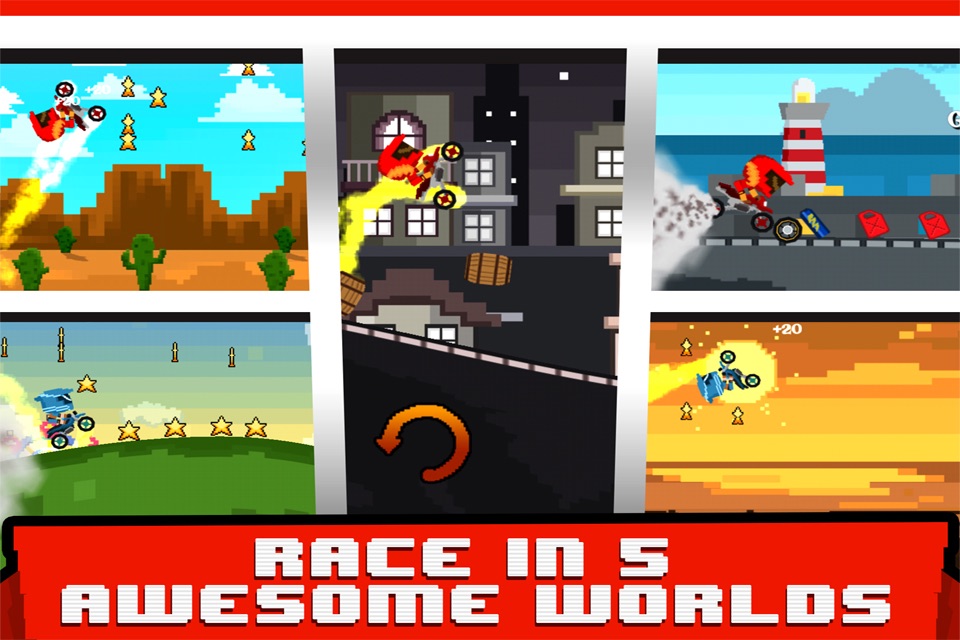 Blocky Bike Race 3D - A Pixl Roads Block Run screenshot 3