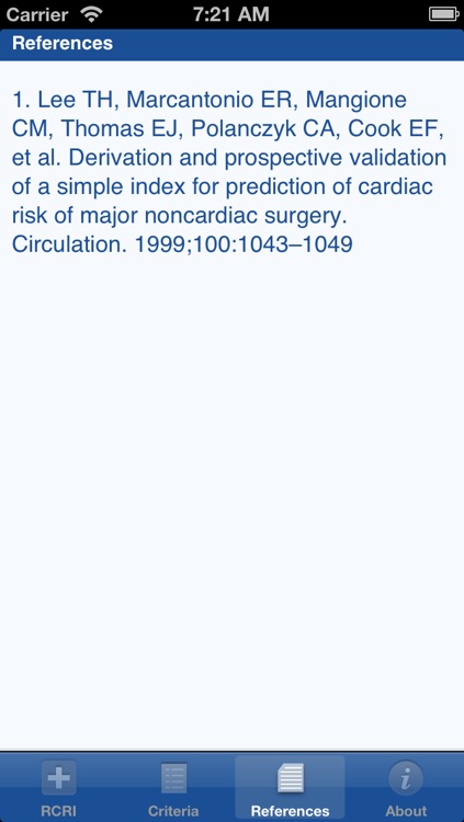 Revised Cardiac Risk Index - Lee Criteria