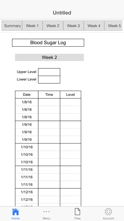 Blood Sugar Log