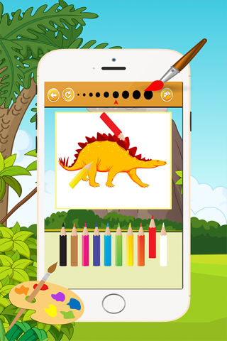 Dinosaur Coloring Book 2 - Drawing and Painting Colorful for kids games free screenshot 2