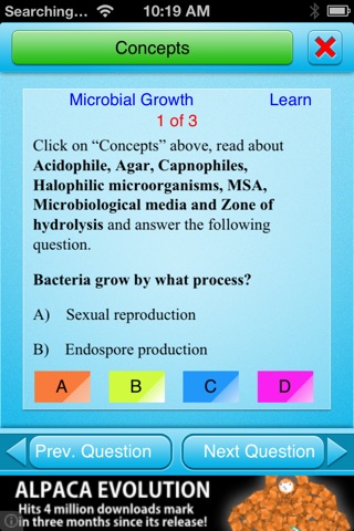 Free QVprep Lite Microbiology : Learn Test Review for College Biology majors, Undergraduates, Junior Physicians, Medical, Pre-Medical and nursing students and for exam preparation screenshot 2