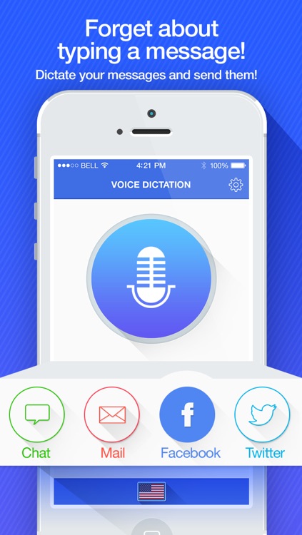 Voice Dictation Free  - dictate and send SMS for Facebook,Twitter and email messages