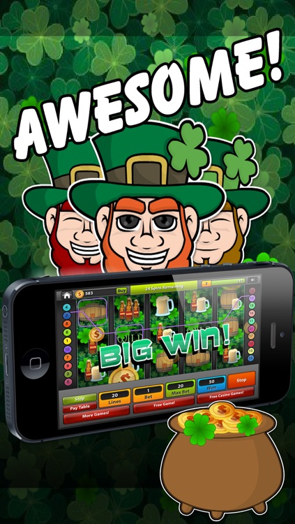 Leprechaun Slots FREE – Spin the Irish Luck Bonus Casino Wheel , Big Win Jackpot Gold Fortune Fever