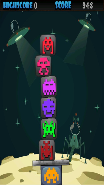 Aliens Squared Cube Stacking Game - PRO