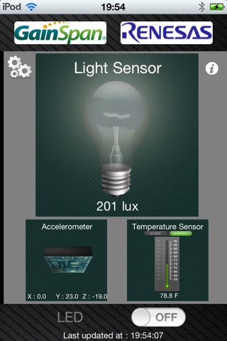 GainSpan-Renesas Wi-Fi Sensor screenshot 2