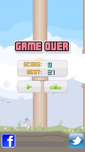 Flappy Blue Bird Original- A clumsy Bird's impossible journe(圖5)-速報App