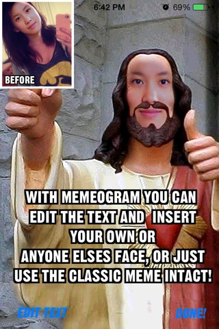 Memeogram - Meme Maker With Face Swap And Funny Quotes screenshot 3