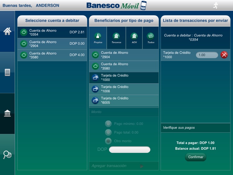 BanescoMóvil República Dominicana for iPad screenshot-3